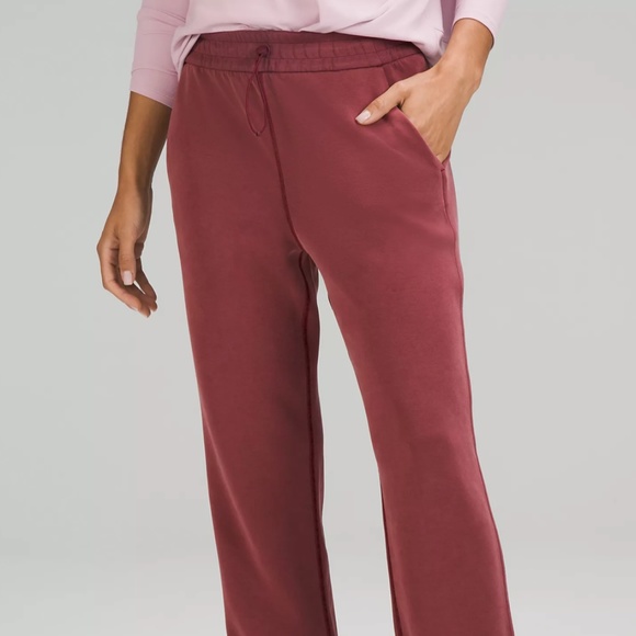 Brushed Softstreme Split-Hem High-Rise Pant (Red Merlot) - Picture 1 of 8